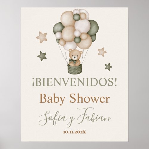 Seal de bienvenida de Teddy Bear Baby Shower Boy Poster