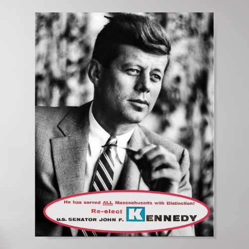 Senator John F Kennedy 1958 Poster