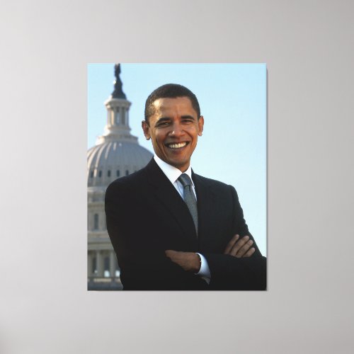 Senator Portrait American President Barack Obama Canvas Print