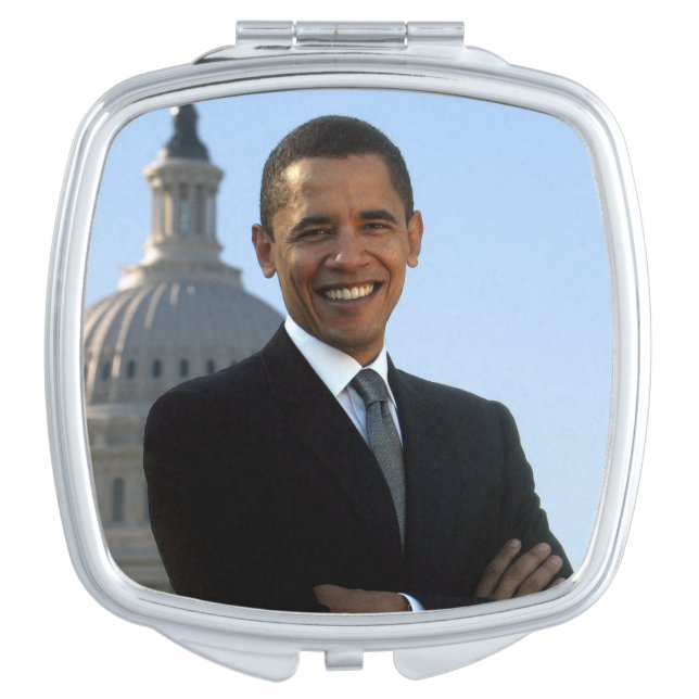 Senator Portrait, American President Barack Obama Compact Mirror (Front)