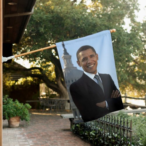 Senator Portrait American President Barack Obama House Flag