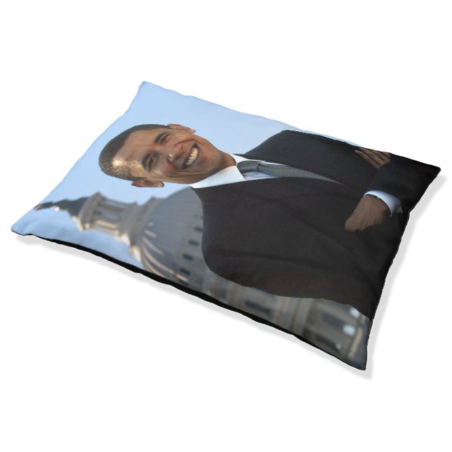 Senator Portrait, American President Barack Obama Pet Bed (Angled)