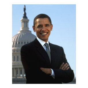 Senator Portrait, American President Barack Obama Photo Print