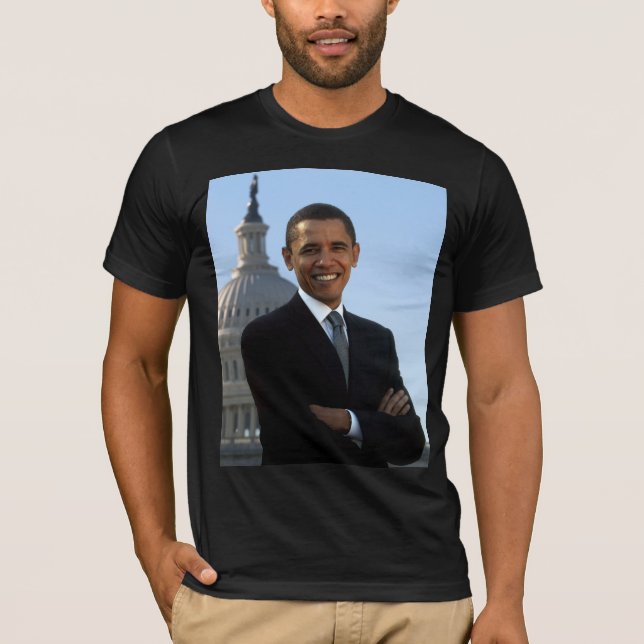 Senator Portrait, American President Barack Obama T-Shirt (Front)