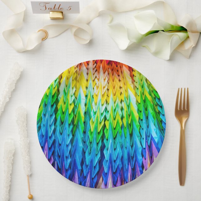Senbazuru or one thousand origami cranes paper plates (Wedding)