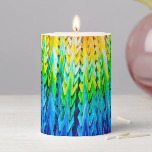 Senbazuru or one thousand origami cranes pillar candle