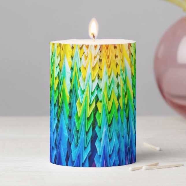 Senbazuru or one thousand origami cranes pillar candle (In Situ)