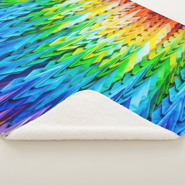 Senbazuru or one thousand origami cranes sherpa blanket (3/4)