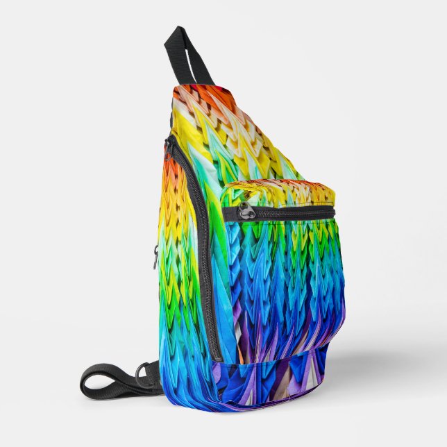 Senbazuru or one thousand origami cranes sling bag (Left Corner)