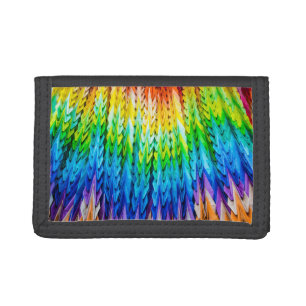 Senbazuru or one thousand origami cranes tri-fold wallet