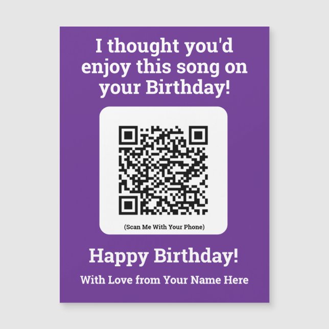 Send a Song by QR Code on a Magnetic Card (Front)