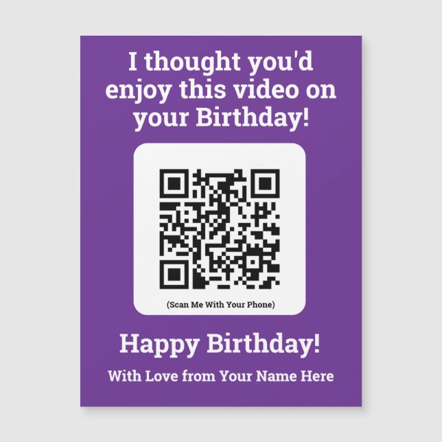 Send a Video by QR Code on a Magnetic Card (Front)