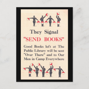 "Send Books" to Troops WWI Poster Postcard