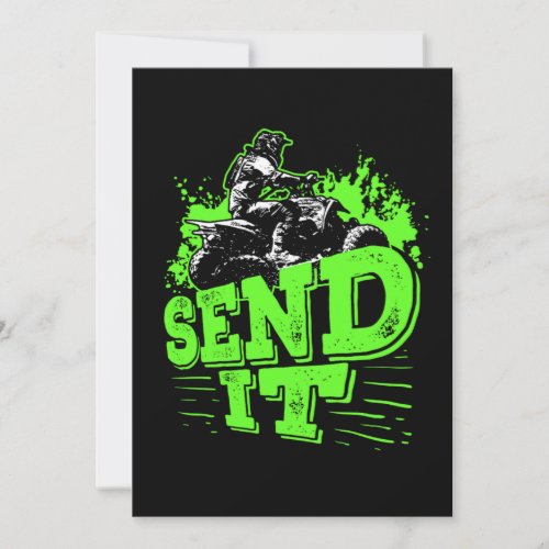 Send It Four Wheeler ATV Quad Bike Rider Invitation