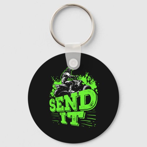 Send It Four Wheeler ATV Quad Bike Rider Keychain