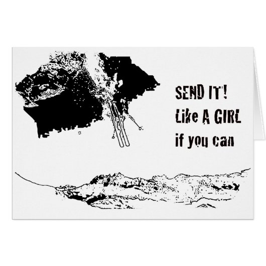 send it! like a girl cards (Front Horizontal)