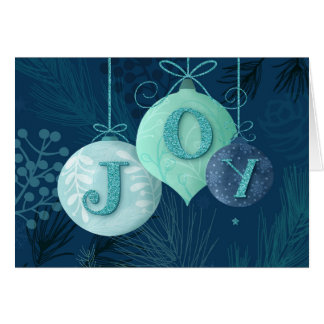 Send Joy with this blue tone-on-tone holiday card