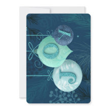 Send Joy with this blue tone-on-tone holiday card