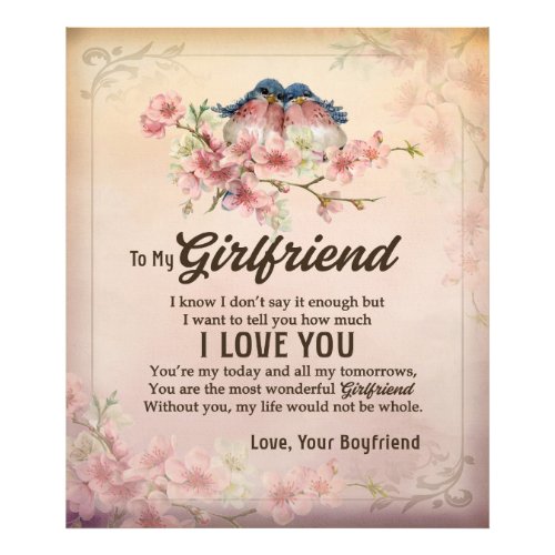 Send Love To My Girlfriend  From Your Boyfriend Photo Print