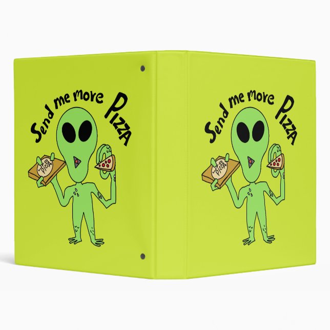 SEND ME MORE PIZZA UFO 3 RING BINDER (Background)
