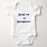 Send Me To Grandma&#39;s Baby Bodysuit at Zazzle
