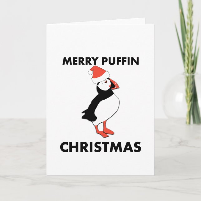 Send Merry Puffin Christmas Cards this Holiday (Front)