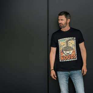 Send Noods - Funny Noodle Pun Retro Stamp Design T-Shirt