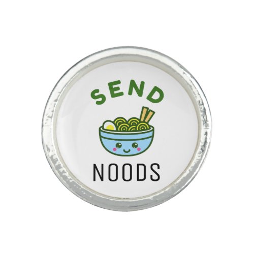 Send Noods Funny Pun Kawaii Ramen Noodles Ring