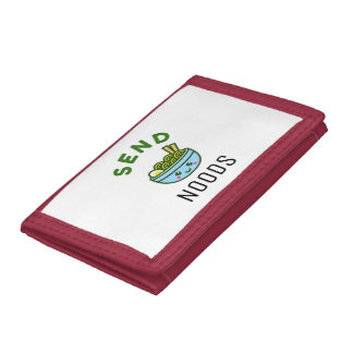 Send Noods Funny Pun Kawaii Ramen Noodles Tri-fold Wallet