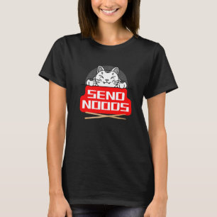 Send Noods Japanese Cat With Chopsticks T-Shirt