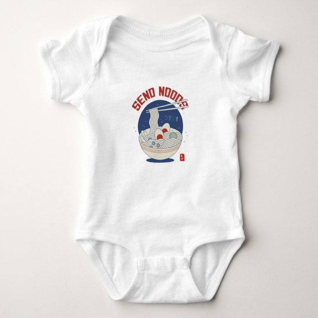 Send Noods Japanese Noodle Soup Ramen Baby Bodysuit (Front)