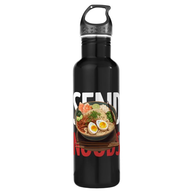 Send Noods  Stainless Steel Water Bottle (Front)