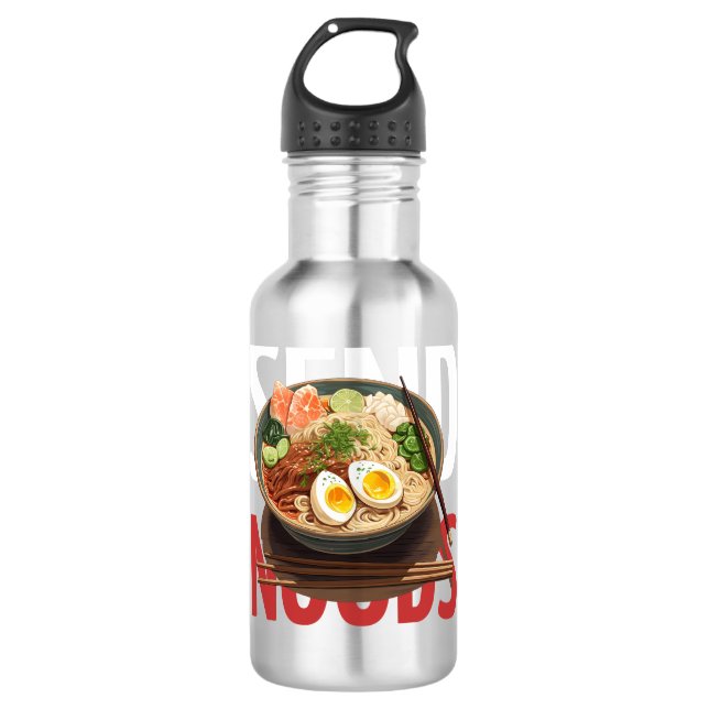 Send Noods  Stainless Steel Water Bottle (Front)