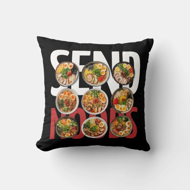 Send Noods  Throw Pillow (Front)