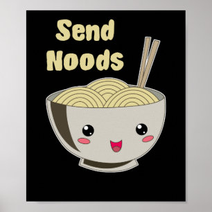 Send Noods Vintage Ramen Japanese Noodle Soup Poster