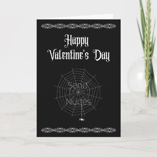 Send nudes- Goth Valentine's Letterpress Thank You Card (Front)