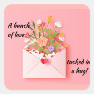 Send some love and a hug! square sticker