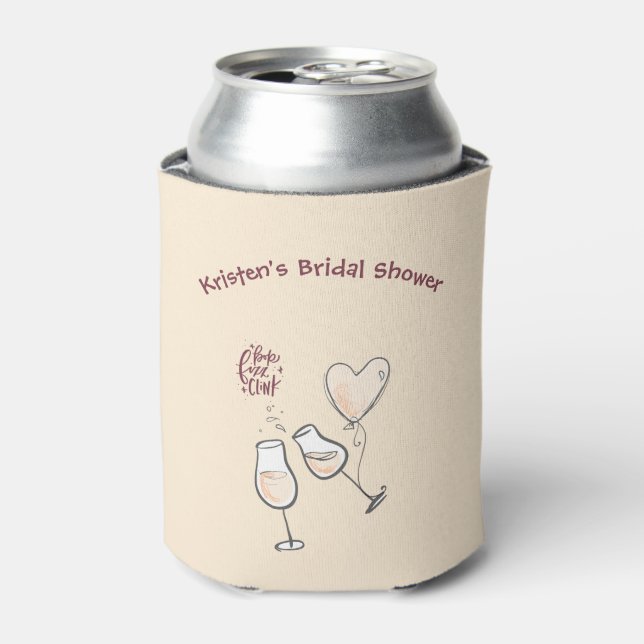 Send the Bride A Drink with Custom QR Code Can Cooler (Can Front)