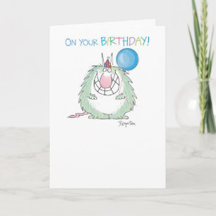SEND THE FURRY BEAST Birthday Card
