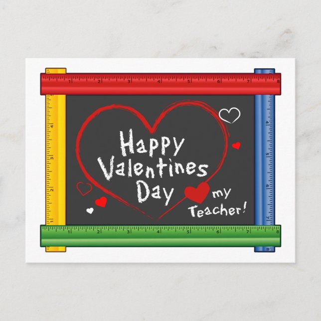 Send the message Happy Valentine's Day Teacher Postcard (Front)