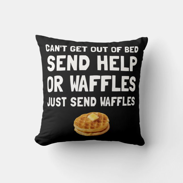 Send Waffles Throw Pillow (Front)
