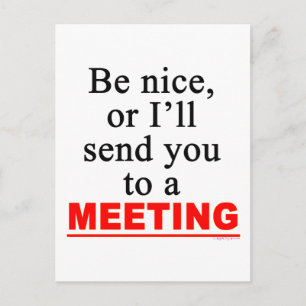 Send You To A Meeting Sarcastic Office Humor Postcard