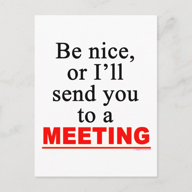 Send You To A Meeting Sarcastic Office Humor Postcard (Front)