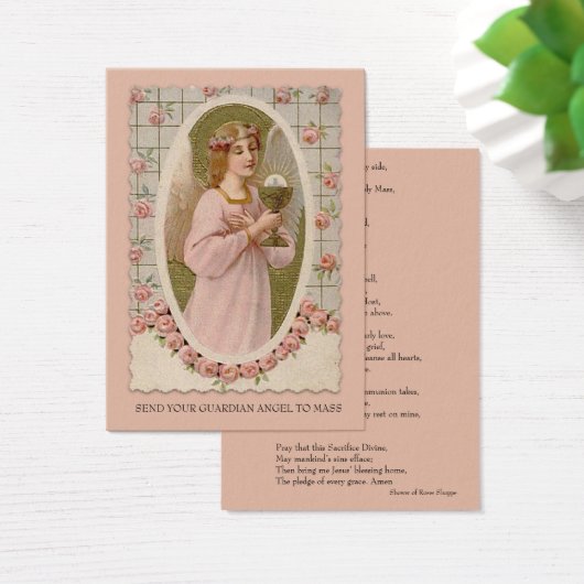 Send Your Guardian Angel to Mass Holy Card (Desk)