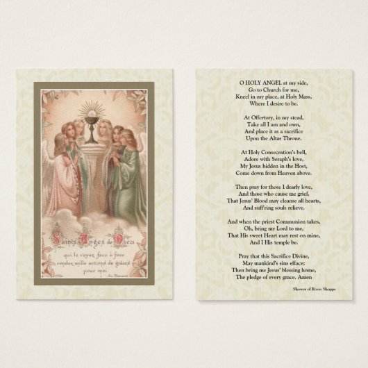 Send Your Guardian Angel to Mass Holy Card (Front & Back)