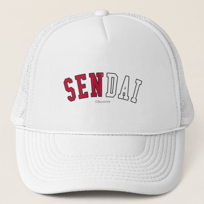 Sendai in Japan National Flag Colors Hat