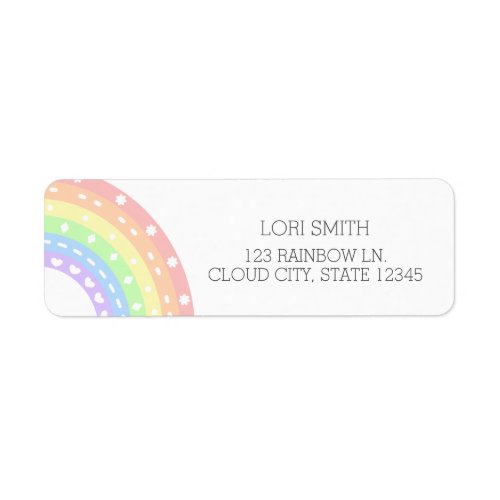 Sender Address Pastel Rainbow Return Address Label