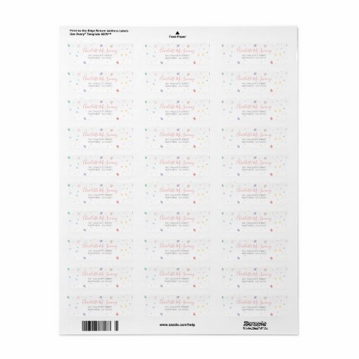 SENDER ADDRESS pretty pastel colors whimsical Label | Zazzle