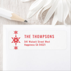 SENDER modern festive holiday cute snowflake red Label