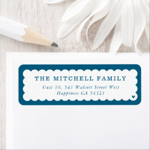 SENDER modern minimal cute scallop dark blue Label